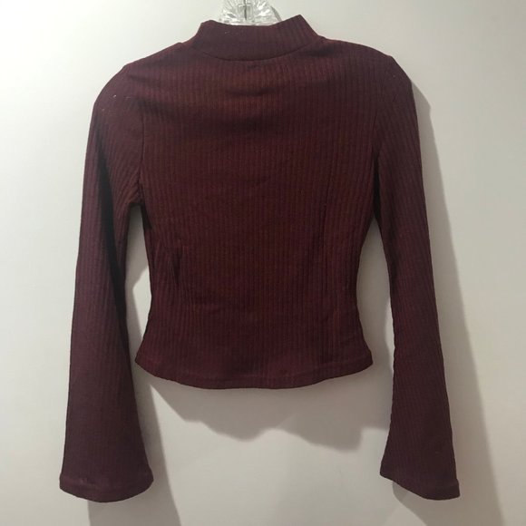 Maroon Long Sleeve w/ Bell Sleeves - Picture 2 of 6